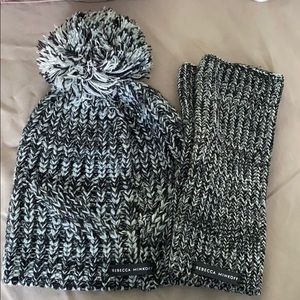 Rebecca Minkoff hat and fingerless gloves